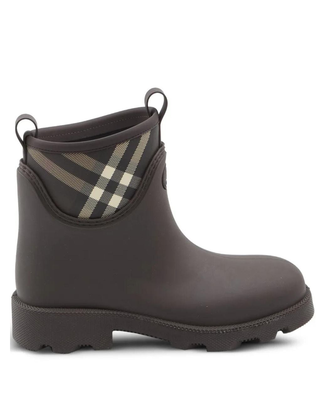Burberry Black Rubber Marsh Stamp Low Boots