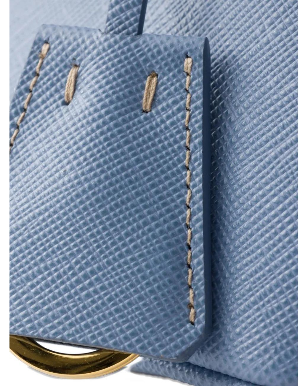 Prada Blue Mini Galleria Leather Tote Bag