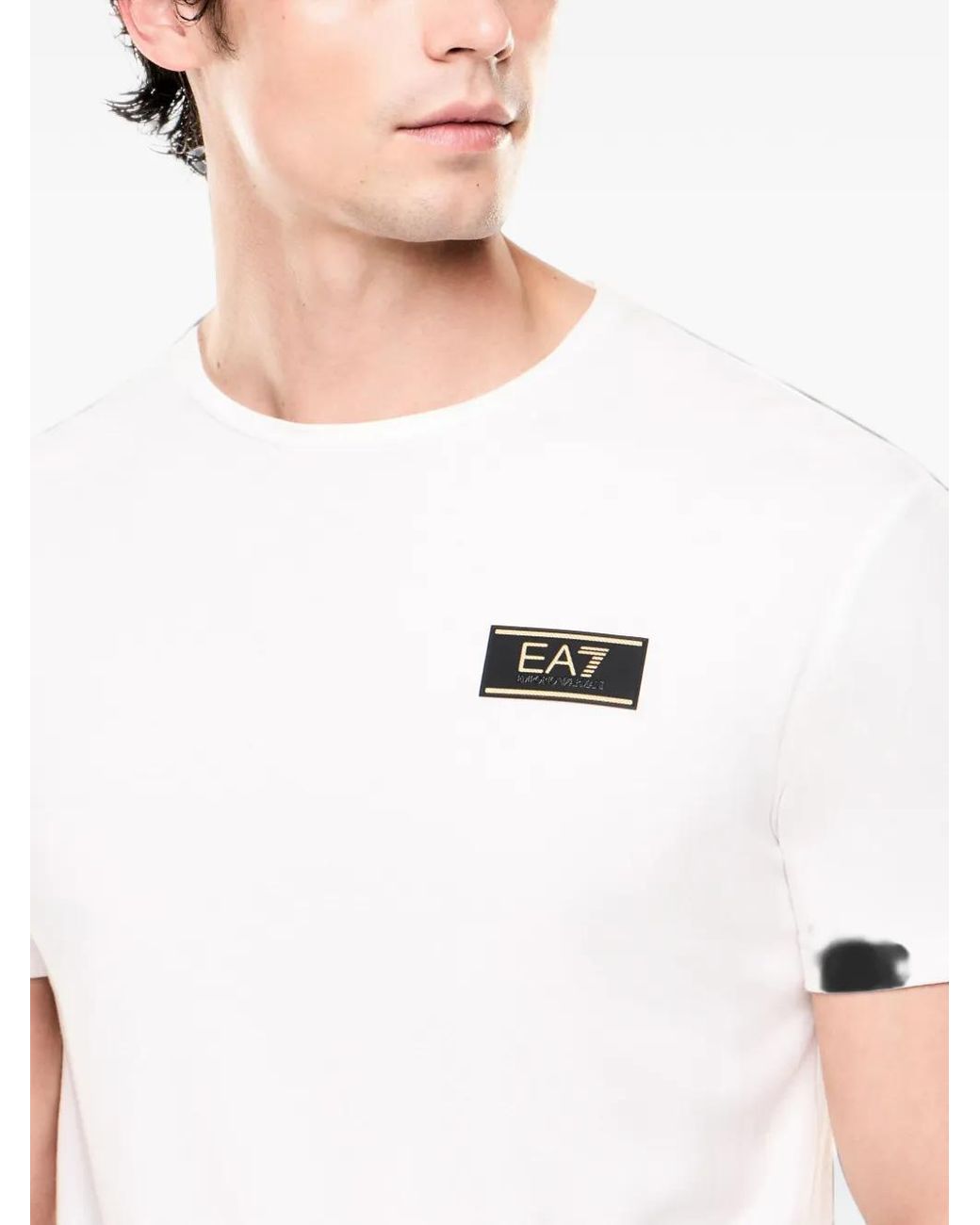 T-Shirt Con Applicazione Logo di EA7 in White da Uomo