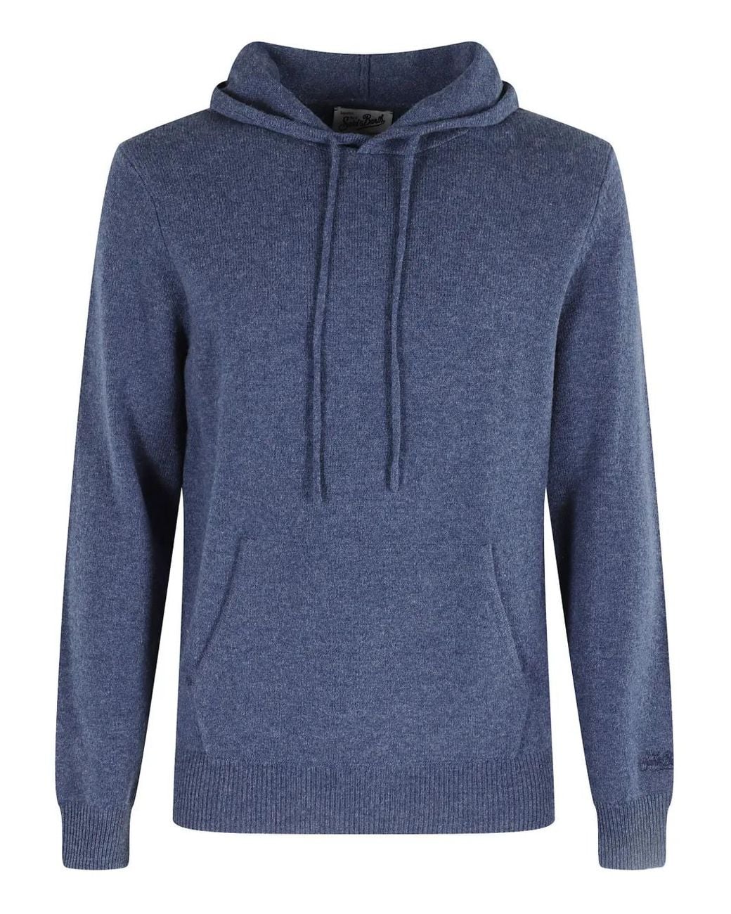 Mc2 Saint Barth Blue Knitted Hoodie for men