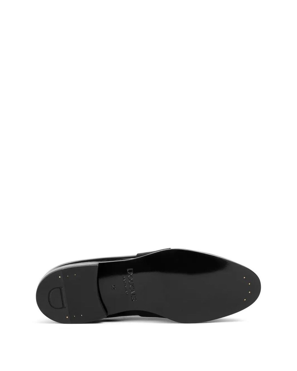 Doucal's Black Patent-Leather Band Slipper Loafers for men