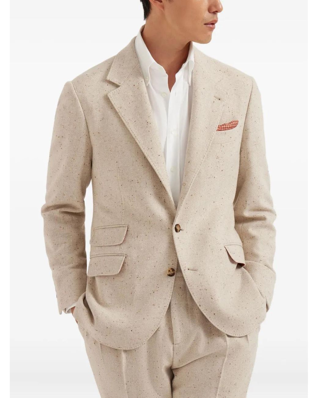 Brunello Cucinelli Natural Notched-Lapels Blazer for men