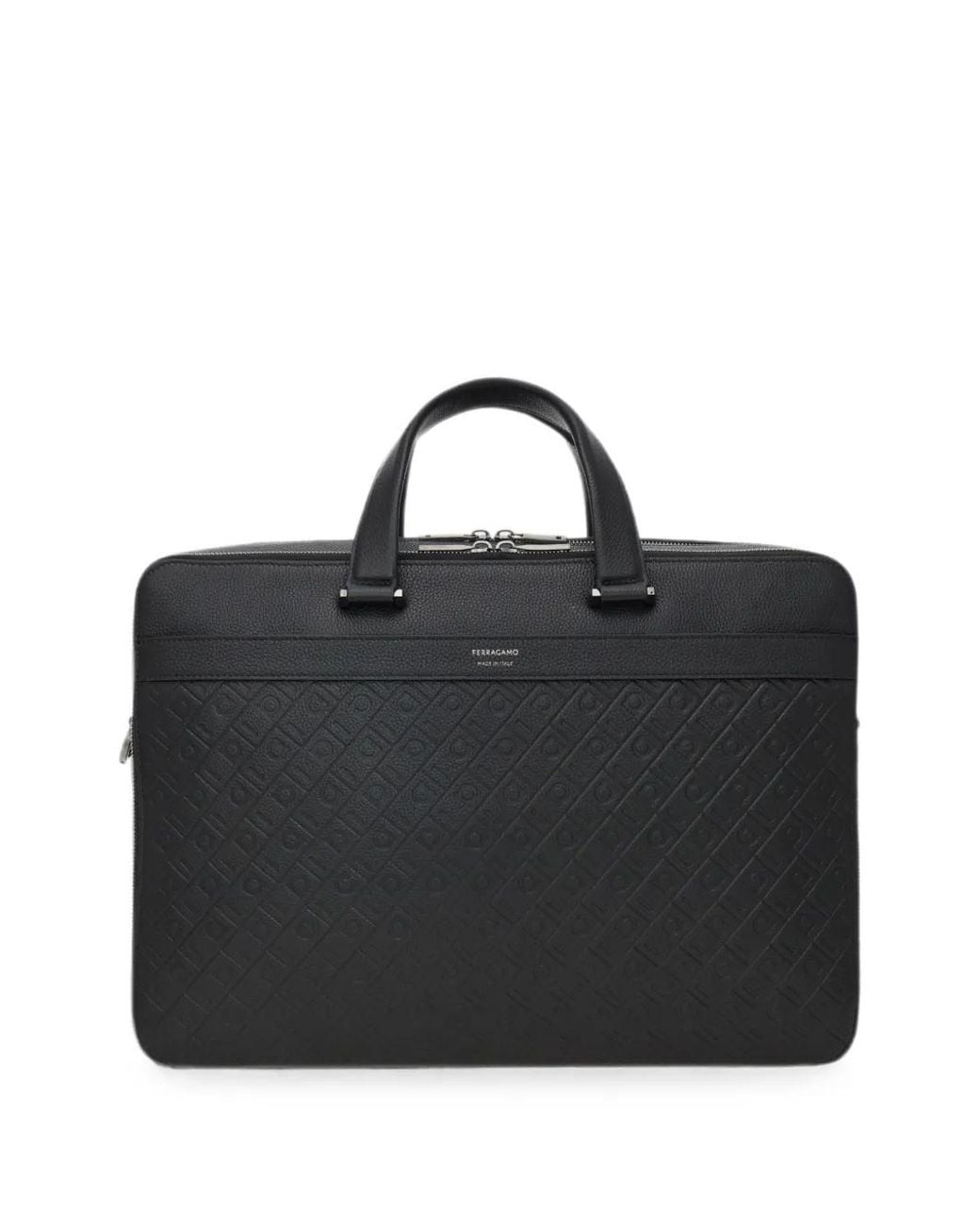 Ferragamo Black Monogram Briefcase for men