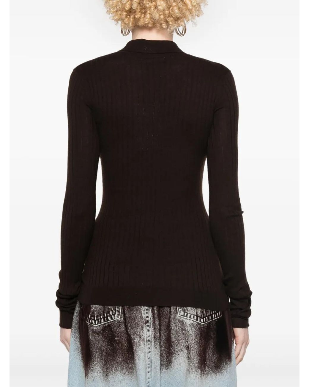 The Attico Black Logo-Appliqué Sweater