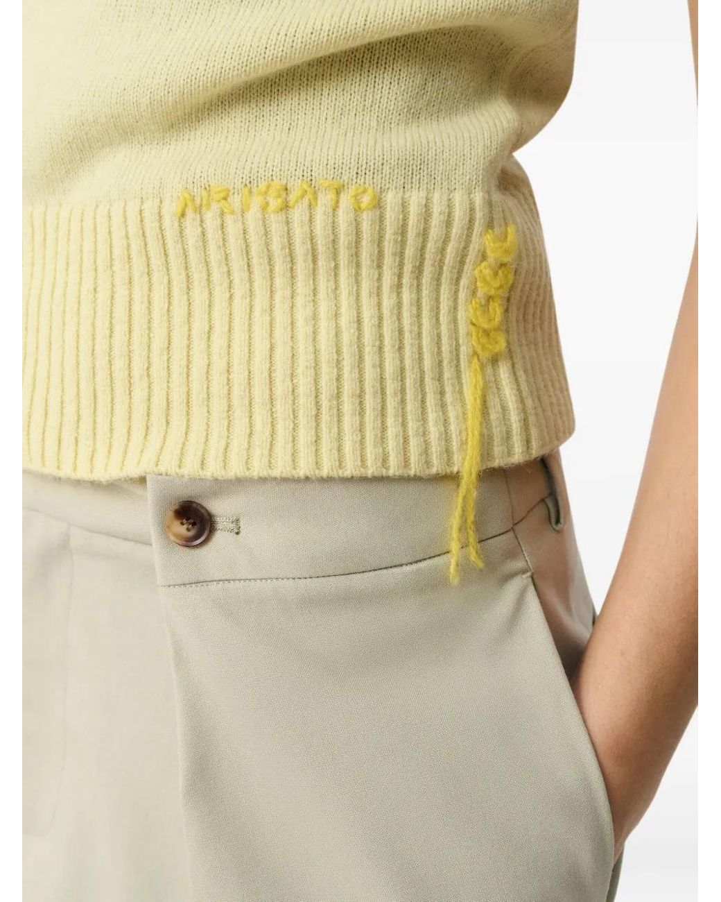 Axel Arigato Yellow Marla Ribbed Sleeveless Vest