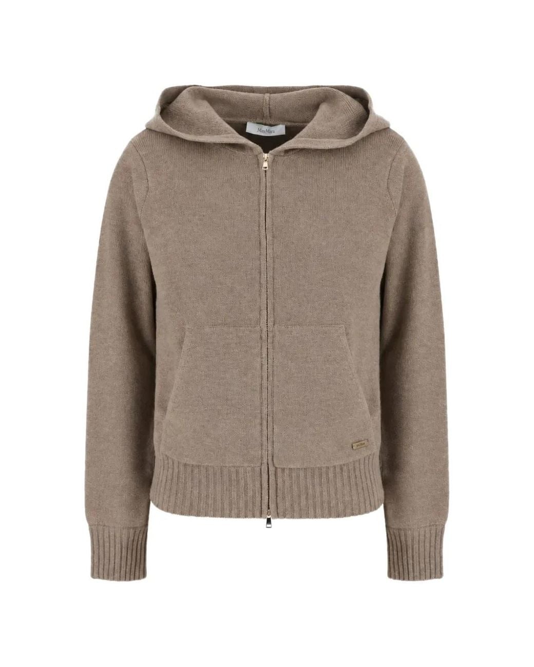 Max Mara Natural Cashmere Zip-Up Cardigan