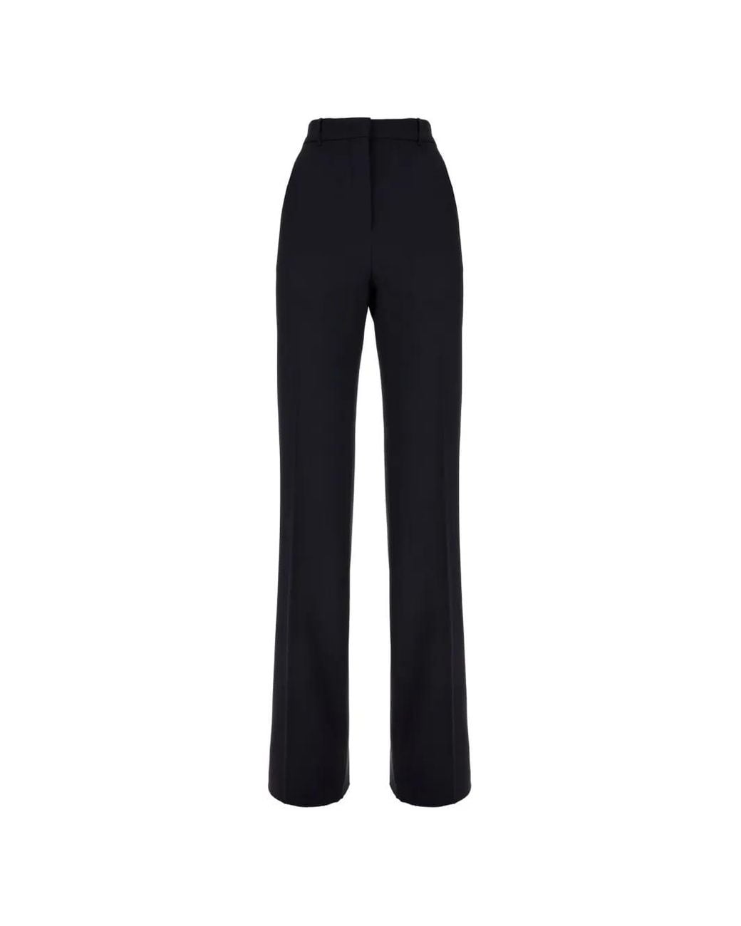Max Mara Blue Pressed-Crease Wide-Leg Trousers
