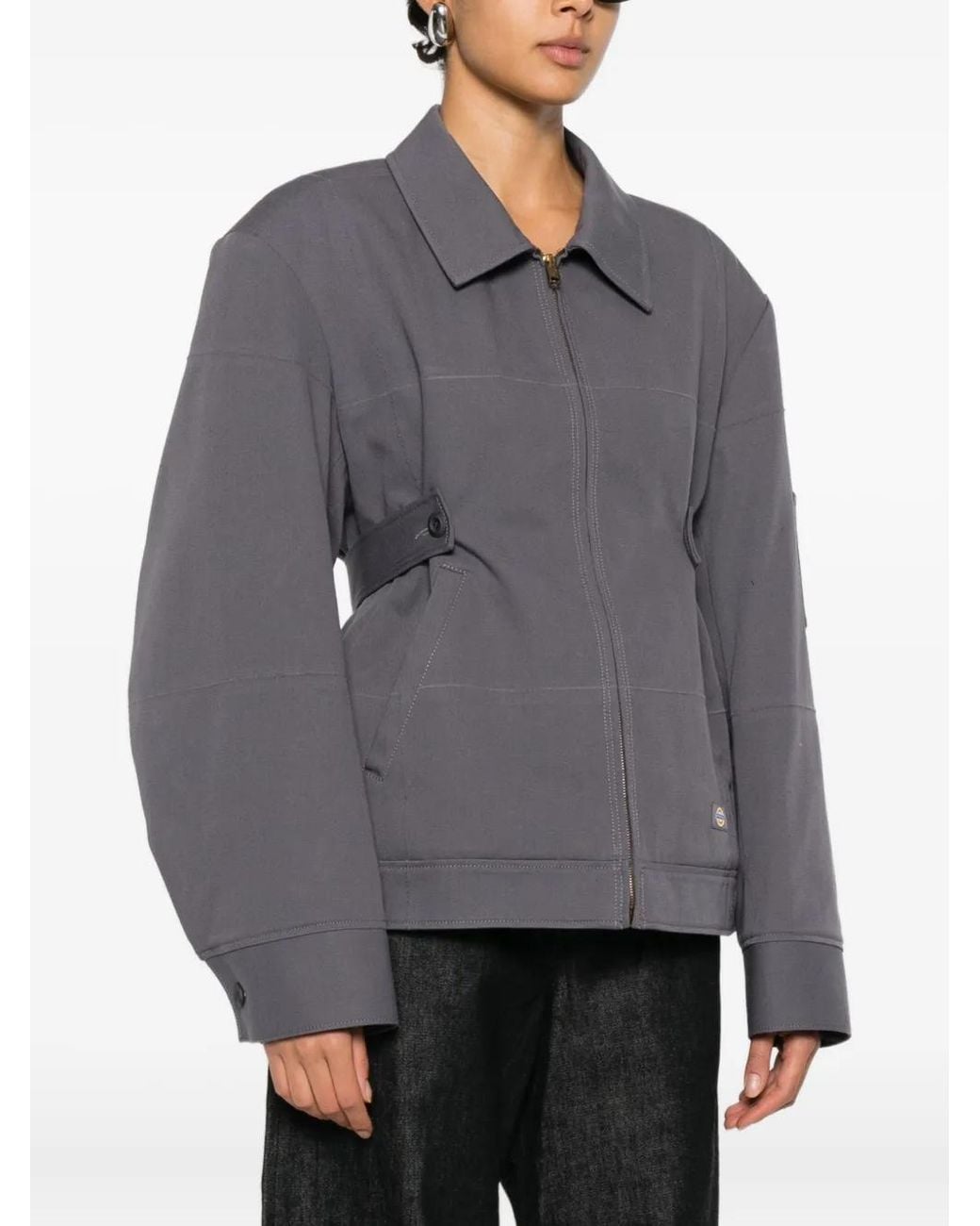 Alexander Wang Gray Zi-Up Bomber Jacket