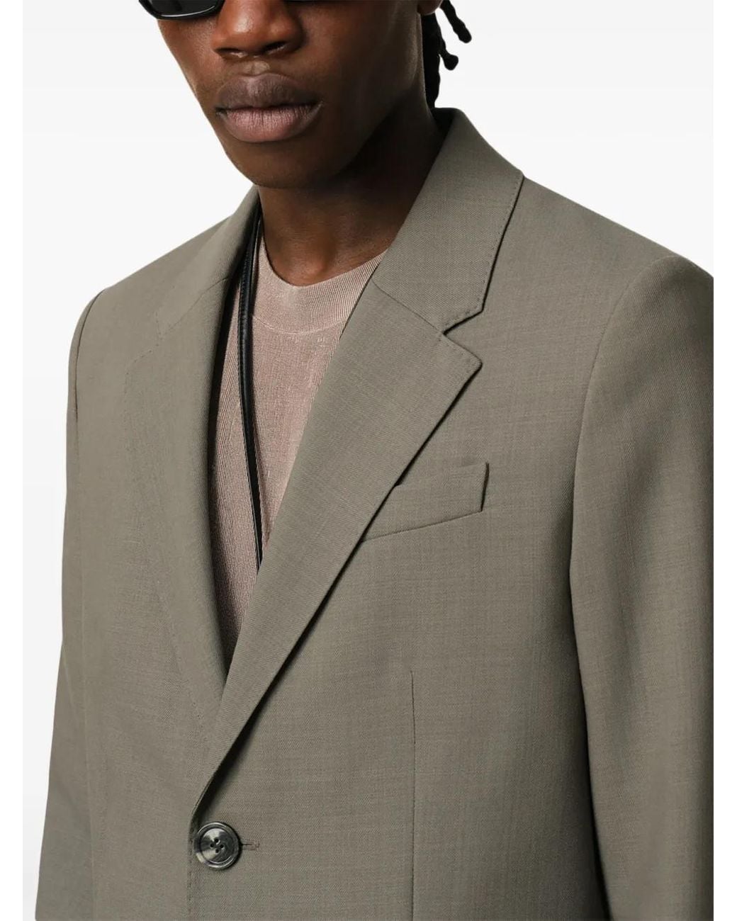 AMI Green Two Buttons Jacket for men