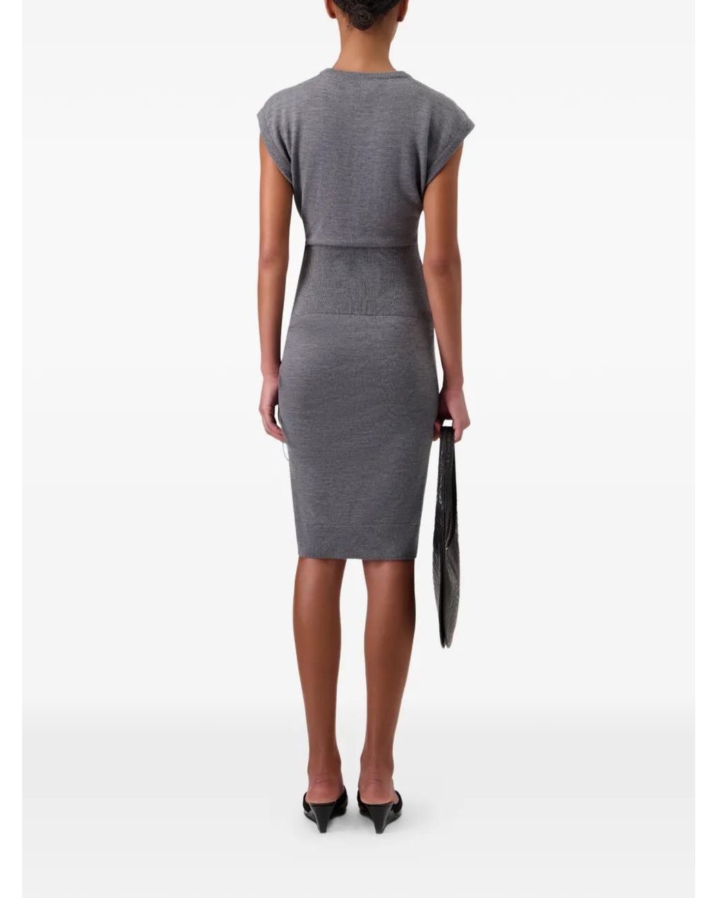 Coperni Gray Tech Merino Short Dress