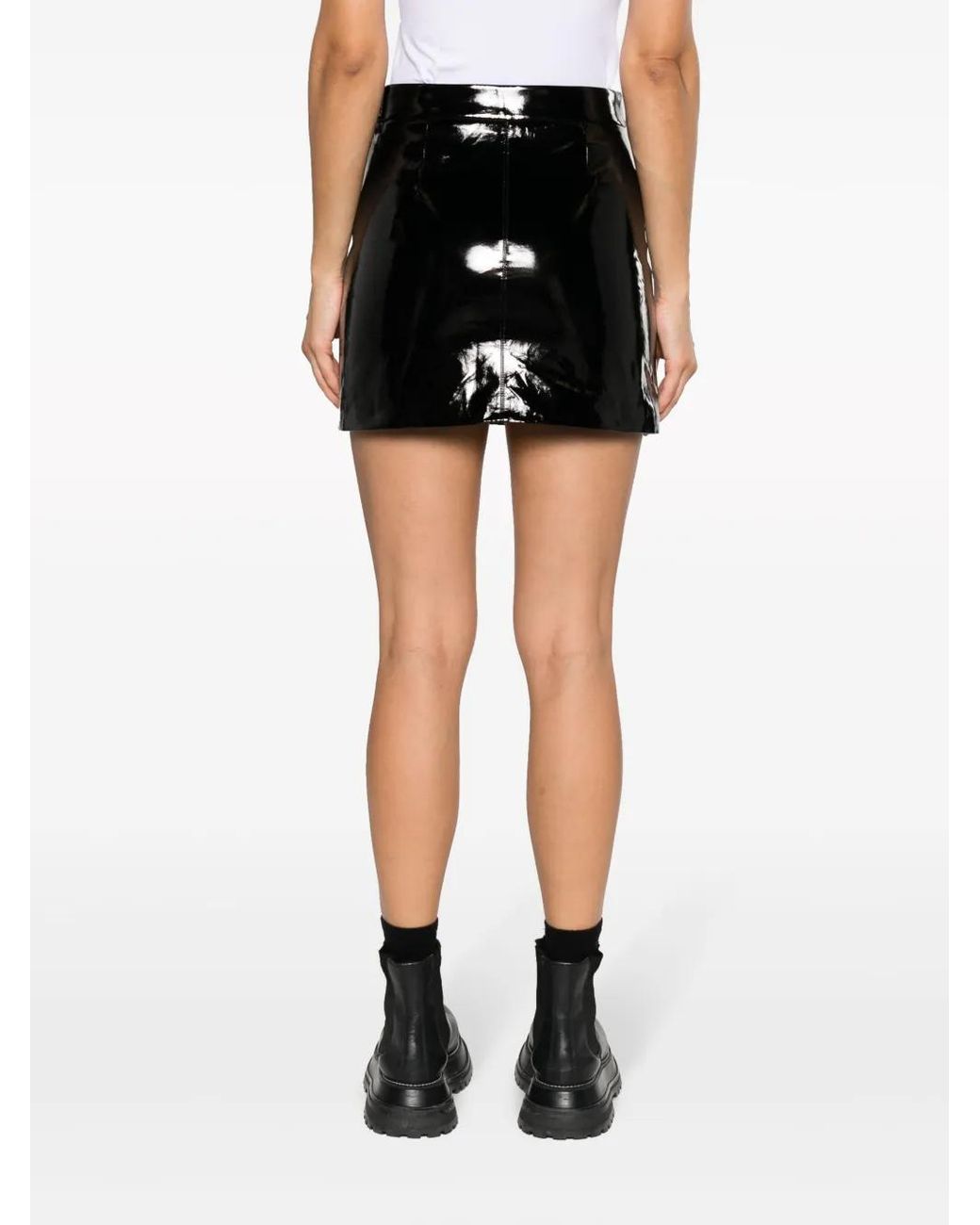 Zadig & Voltaire Black Jinette Vinyl Leather Miniskirt