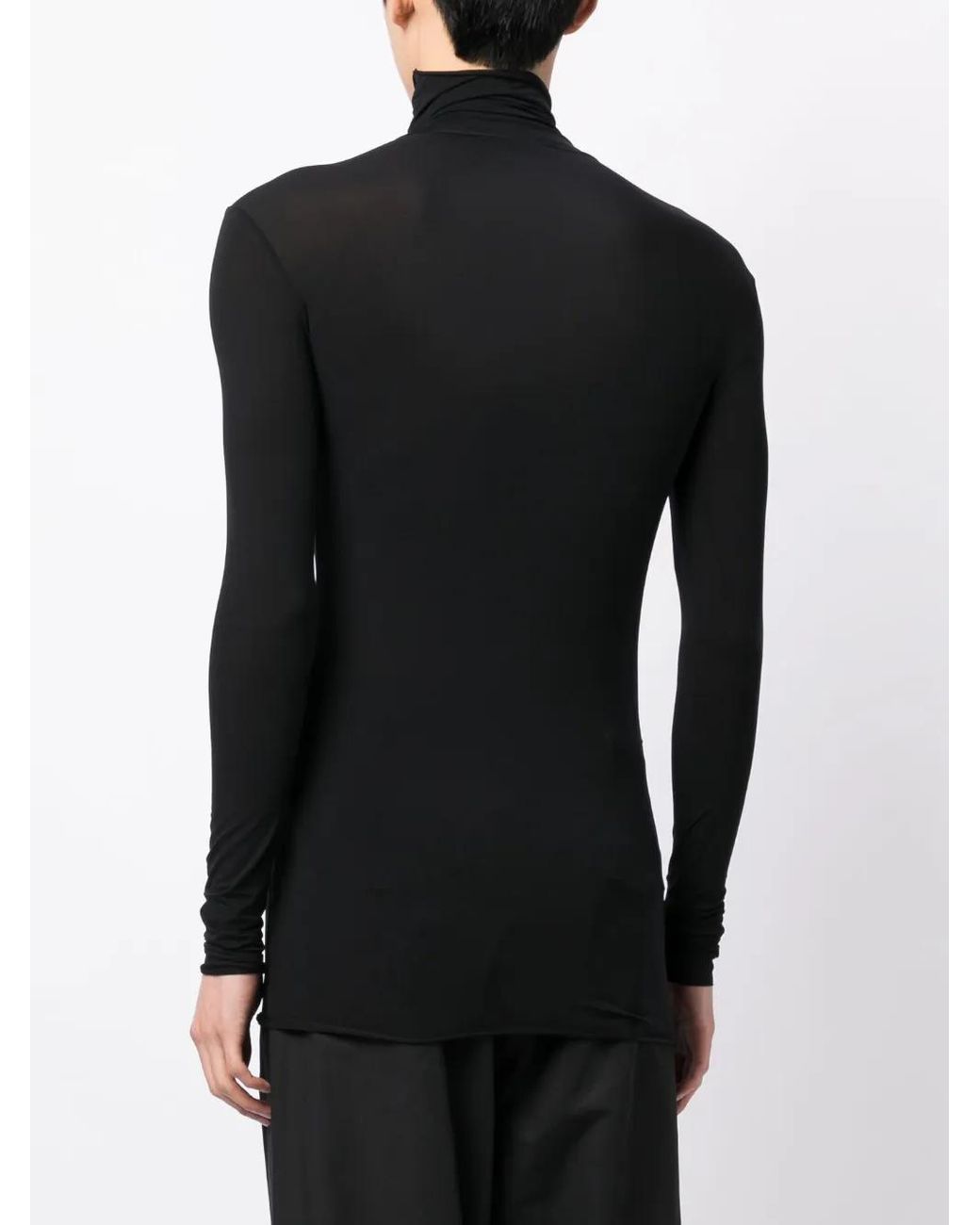 SAPIO Black High-Neck Long-Sleeve T-Shirt for men