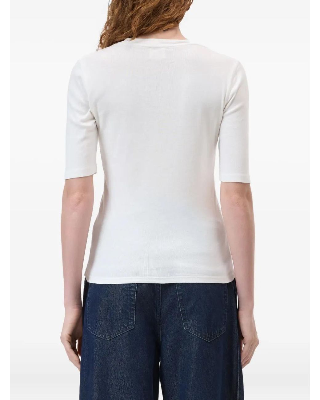 Closed White Crew-Neck Short-Sleeved T-Shirt