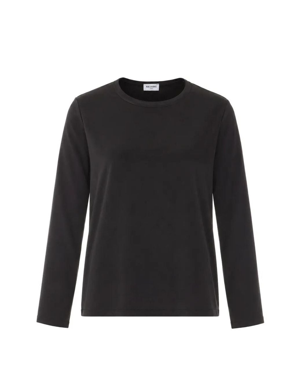 RUE DU BAC Black Crew-Neck Long-Sleeve Blouse