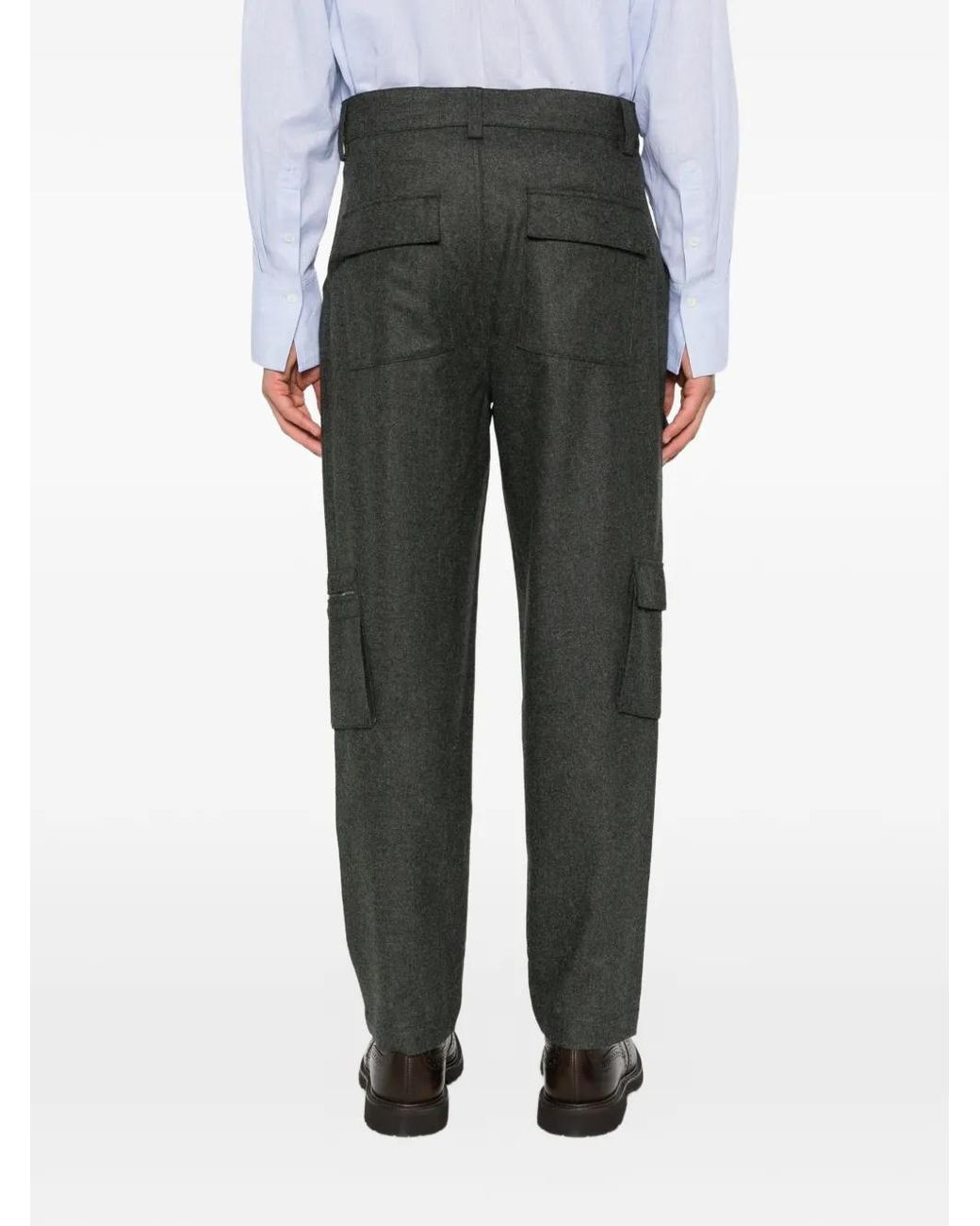 Brunello Cucinelli Gray Pleated Cargo Pants for men