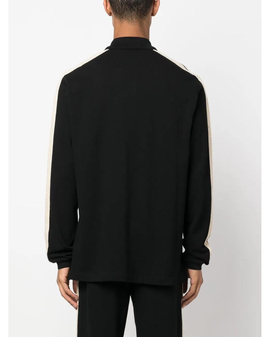Palm Angels Black Monogram Cotton Track Shirt for men
