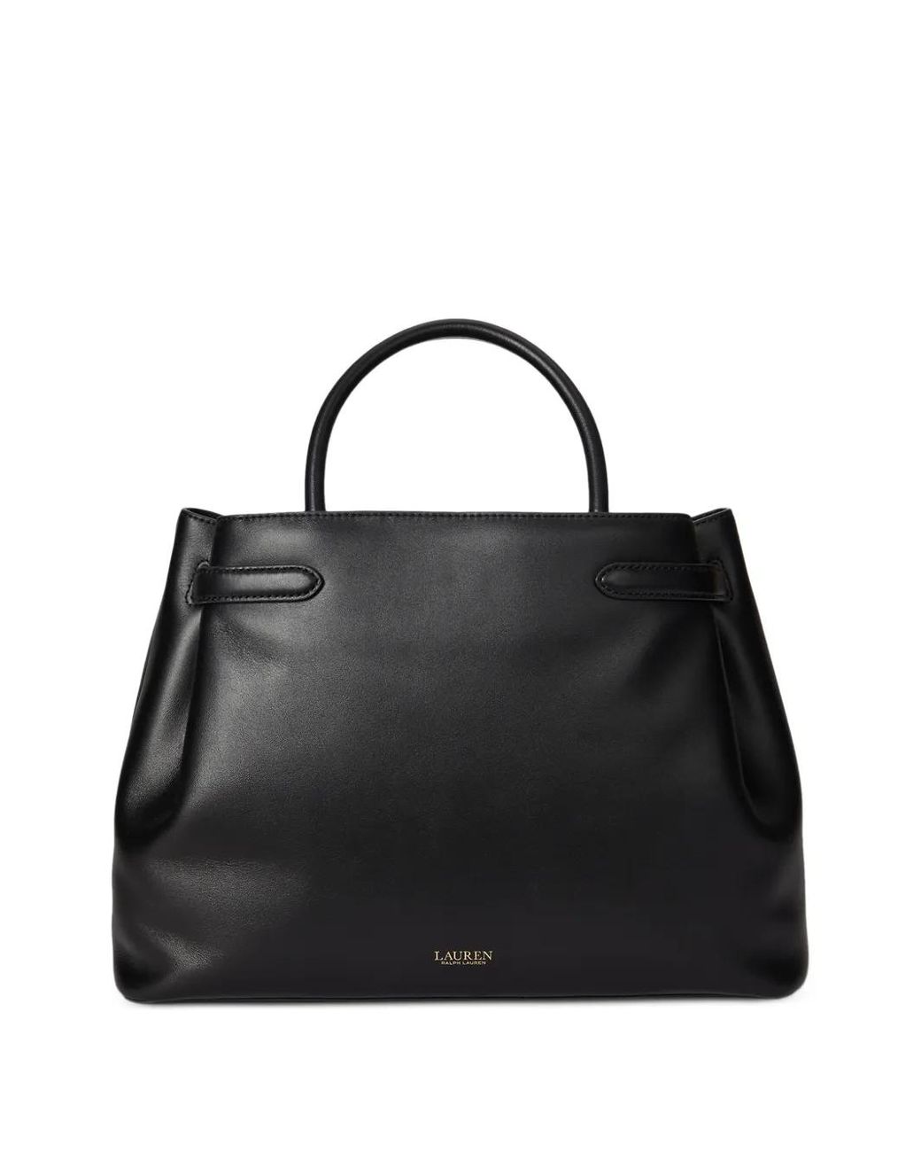 Ralph Lauren Black Large Blaike Toggle-Clasp Leather Tote Bag