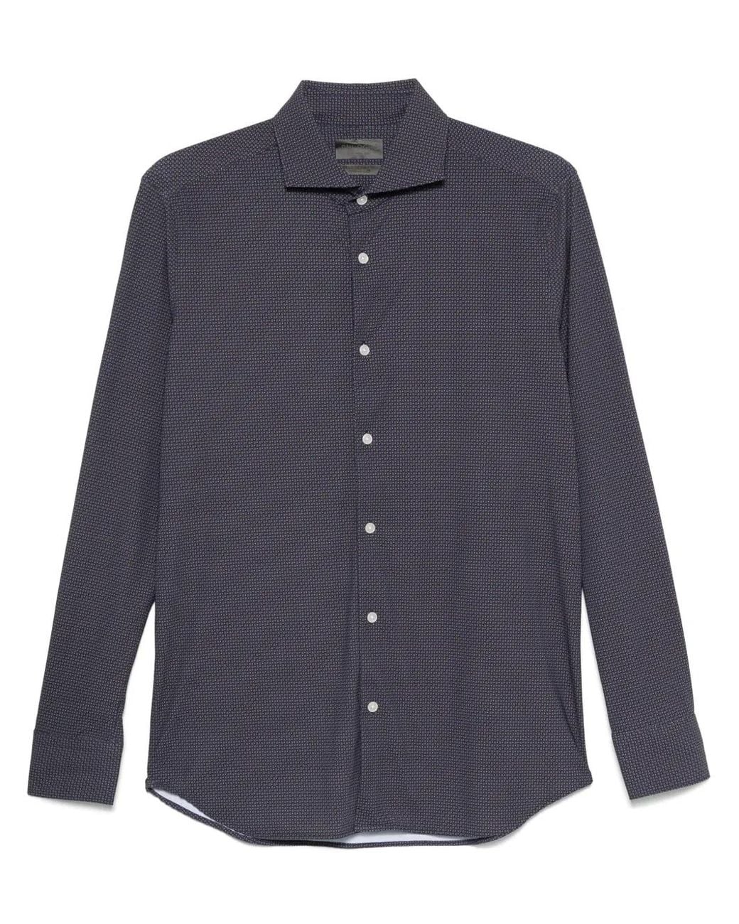 Dell'Oglio Blue Geometric-Print Shirt for men