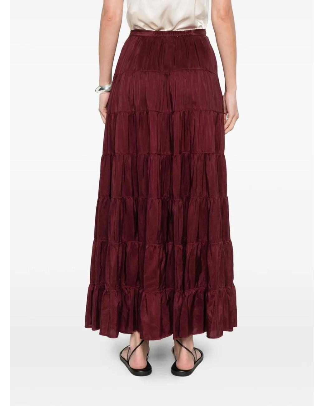 Forte_forte Purple Tiered Maxi Skirt