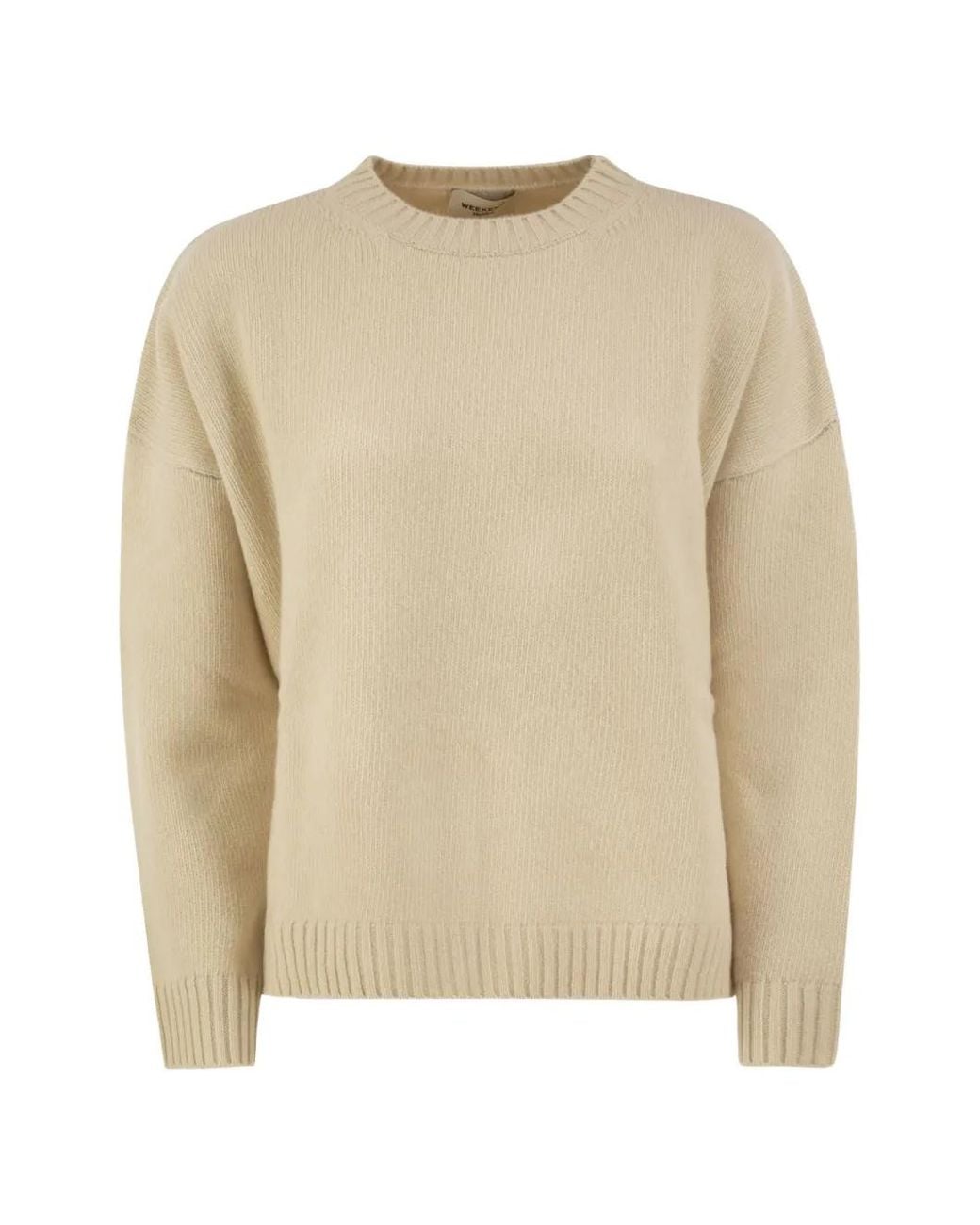 Weekend by Maxmara Natural Ribbed-Knit Crew-Neck Sweater