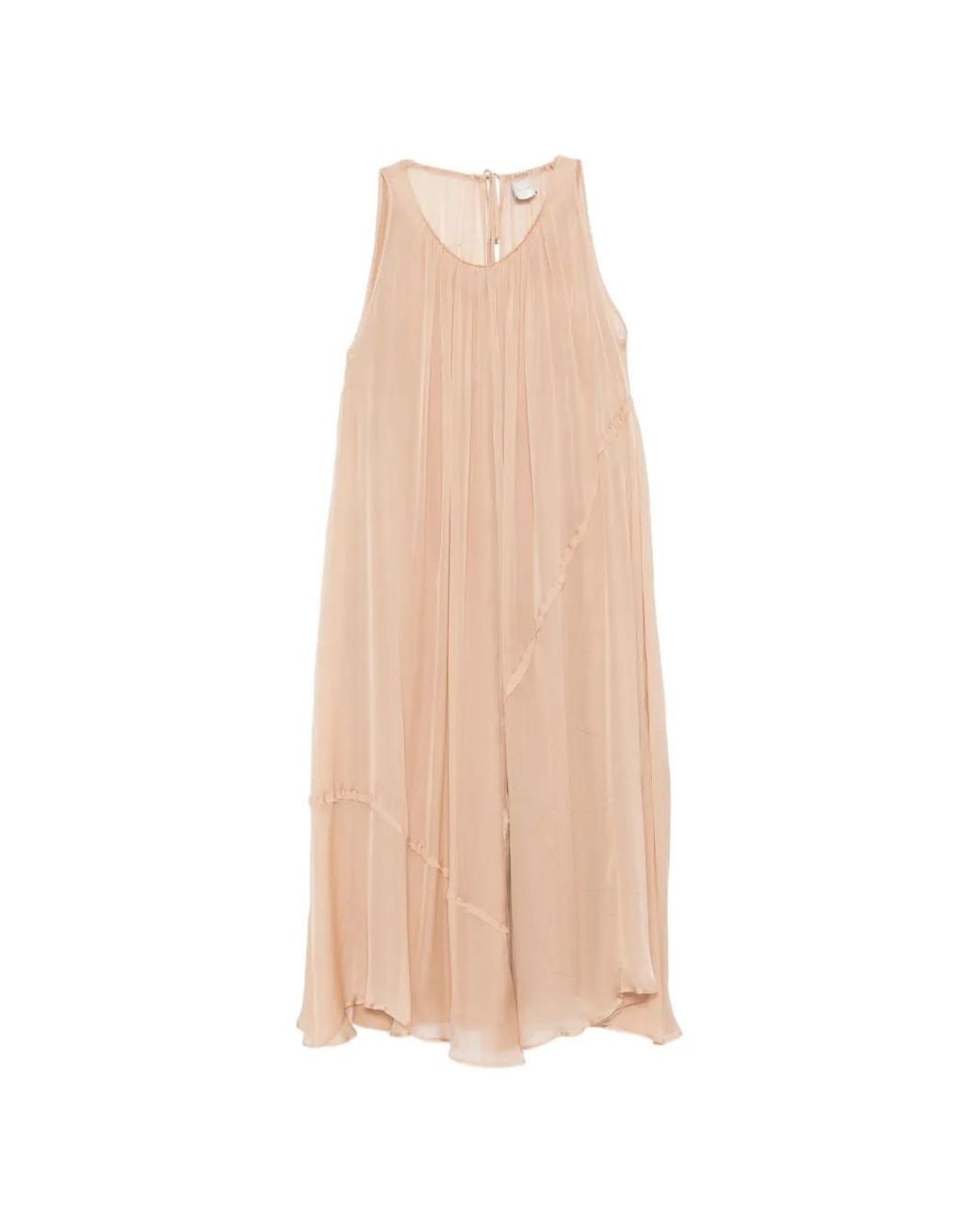 Alysi White Gathered Panel Dress