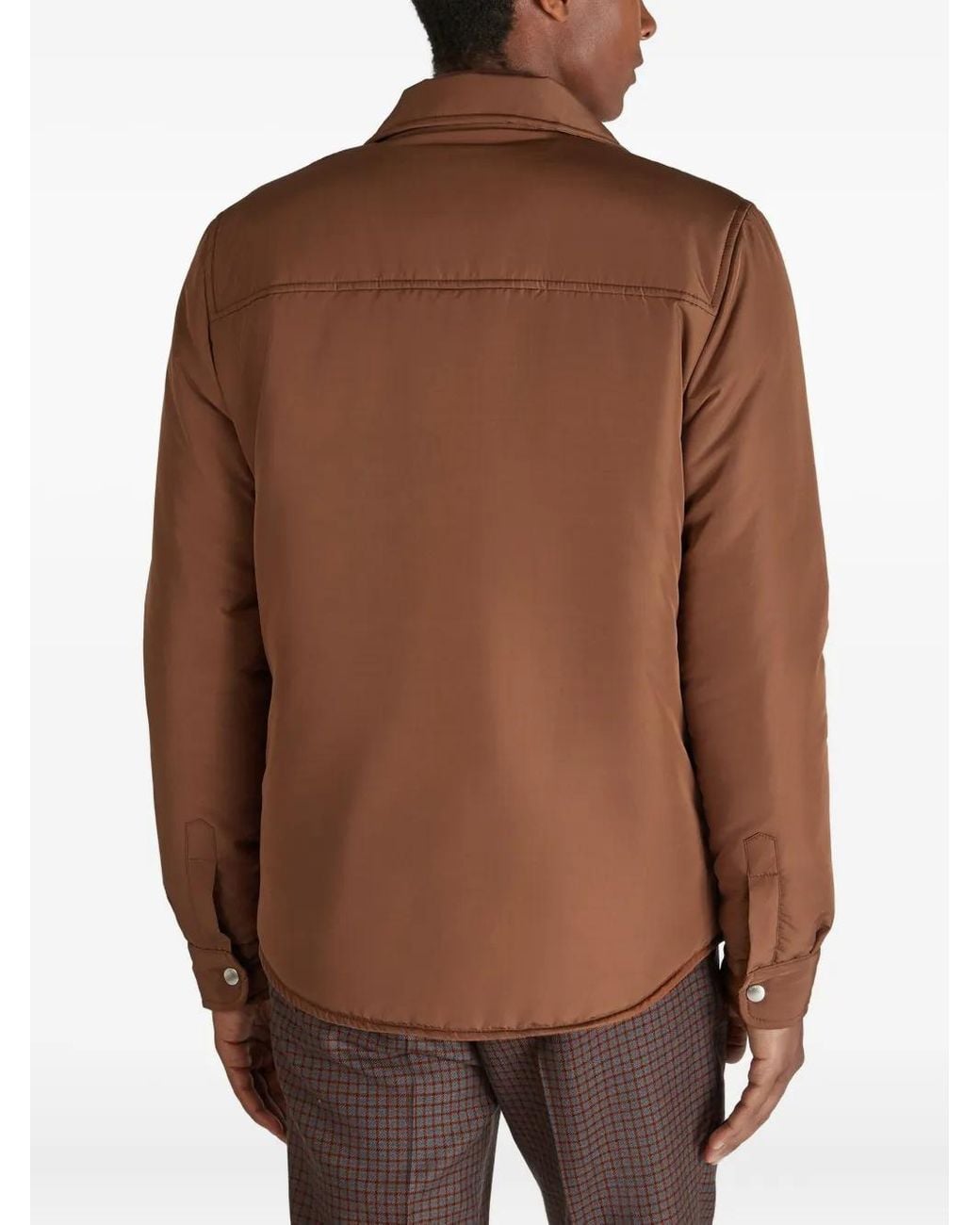 Montedoro Brown Padded Overshirt for men