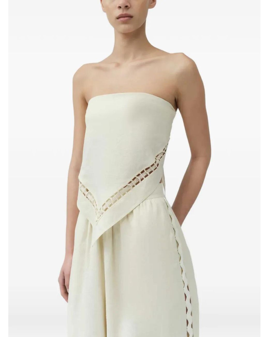 Jonathan Simkhai White Lahni Cutout Strapless Top