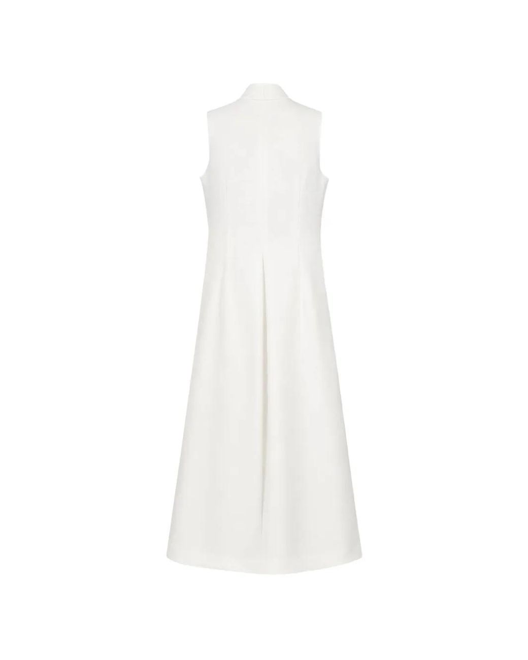 RETORI White Robe Mi-Longue Drapée À Design Sans Manches