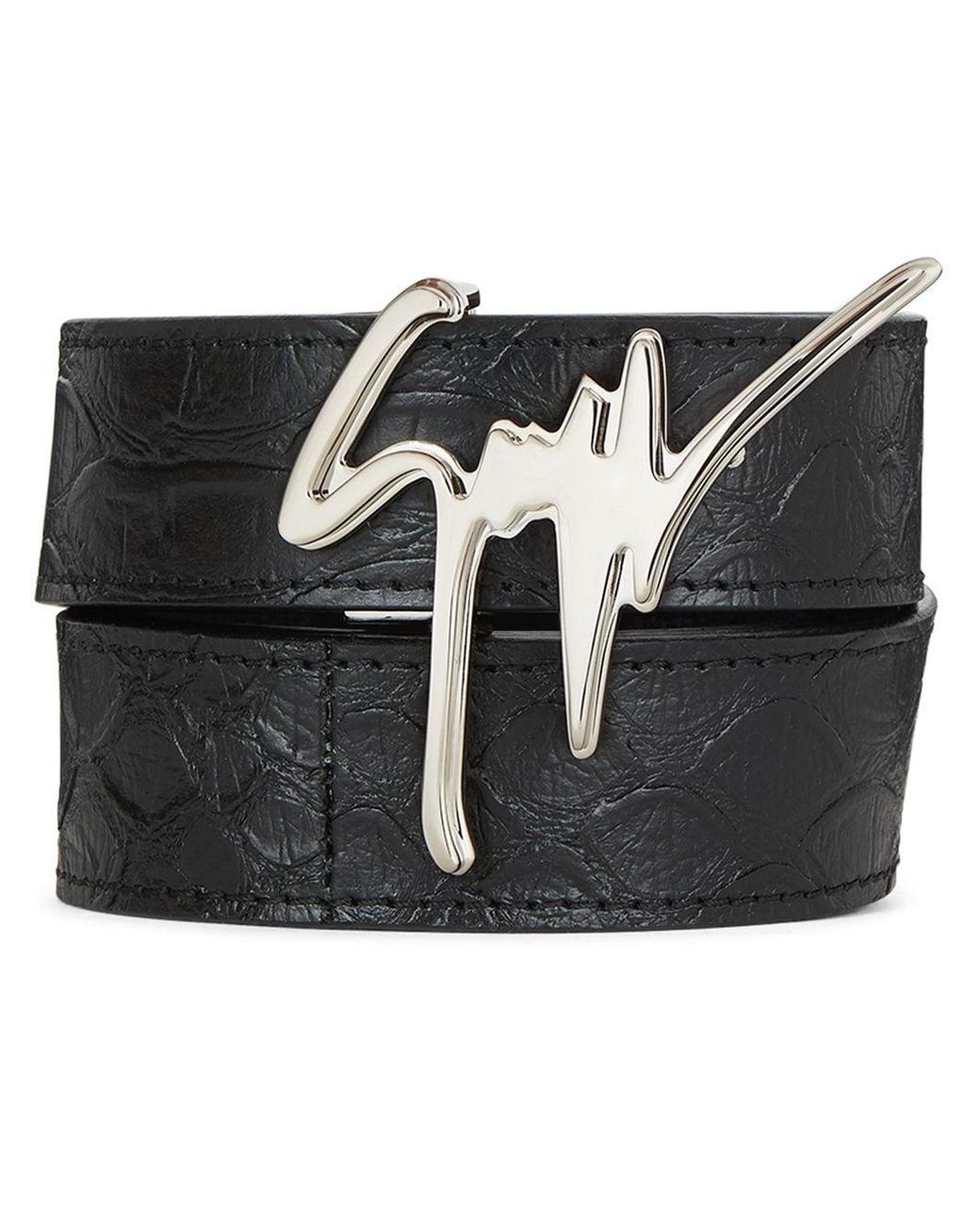 Giuseppe Zanotti Leather Giuseppe Logo Belt in Black for Men - Lyst
