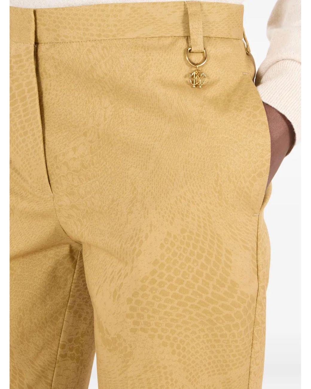 Roberto Cavalli Broek Met Pythonprint in het Yellow