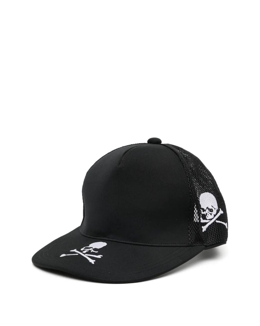 Mastermind Japan Black Skull-Embroidered Mesh Cap for men