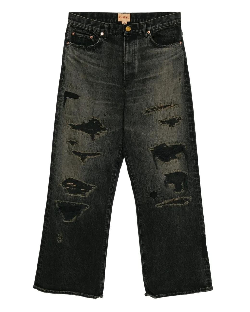 KAMIYA Gray Distressed Denim Jeans for men