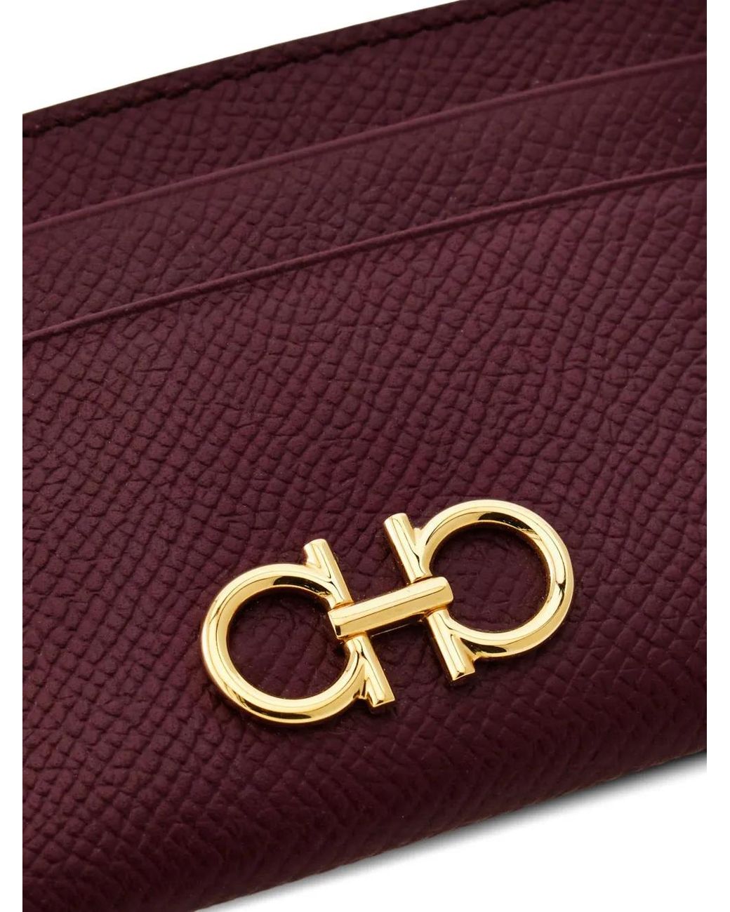 Ferragamo Purple Gancini Credit Card Holder