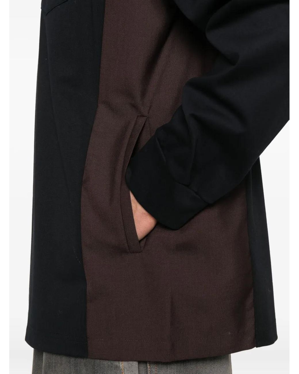 Sacai Black Panelled Pocket T-Shirt for men