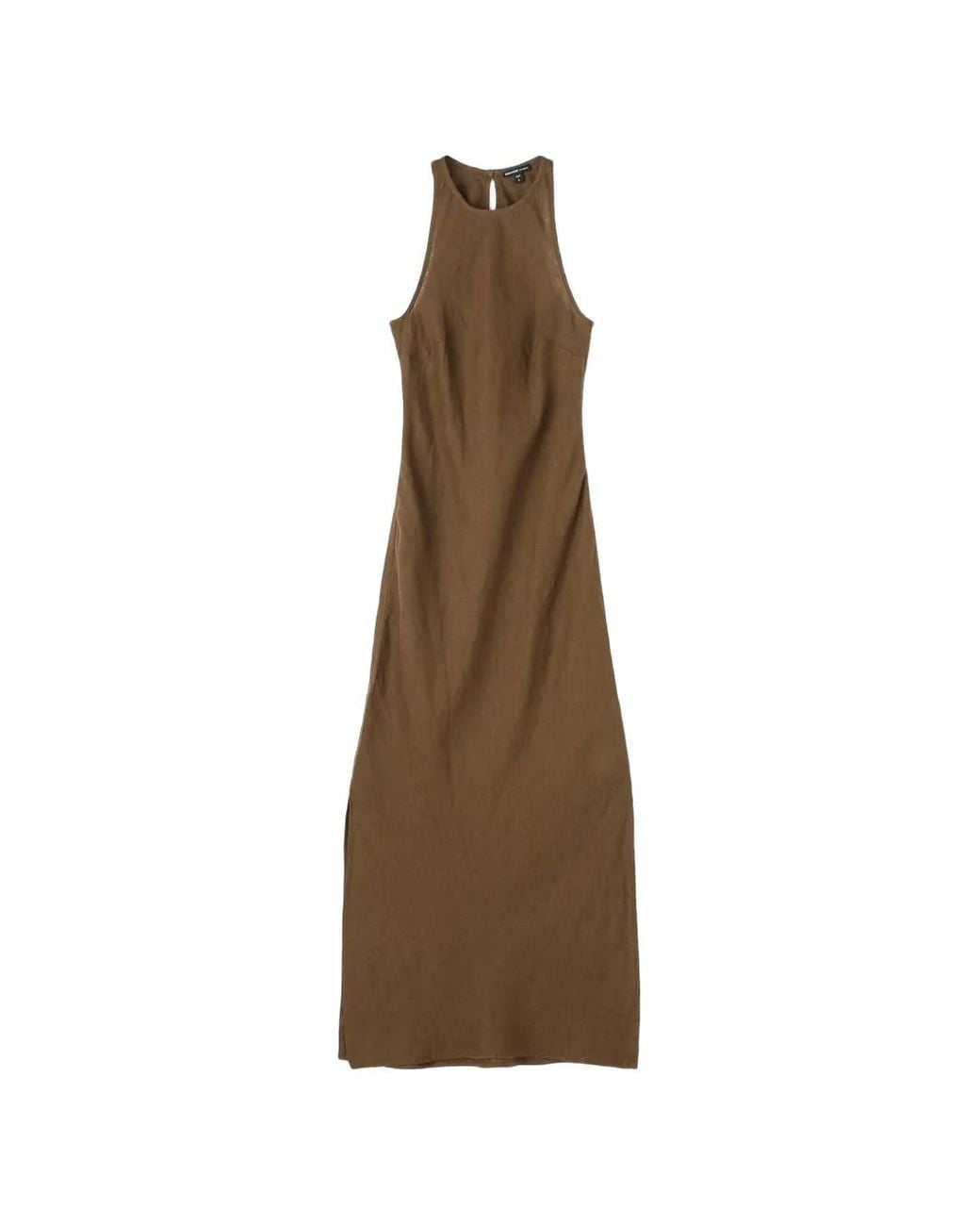 James Perse Natural Halterneck Side-Slit Maxi Dress