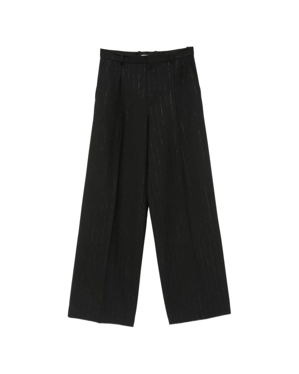 Sandro White Striped Wide-Leg Trousers
