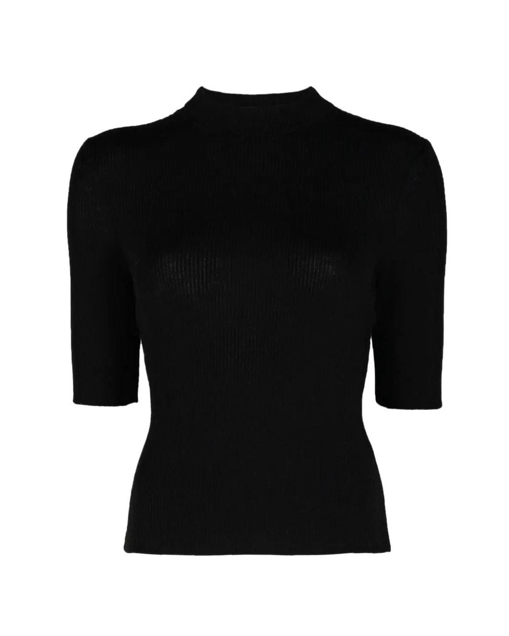 Veronica Beard Black Alastair Mock-Neck Sweater