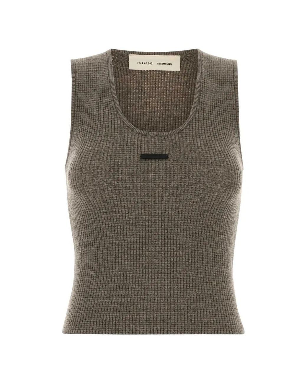 Fear Of God Gray Waffle-Knit Tank Top
