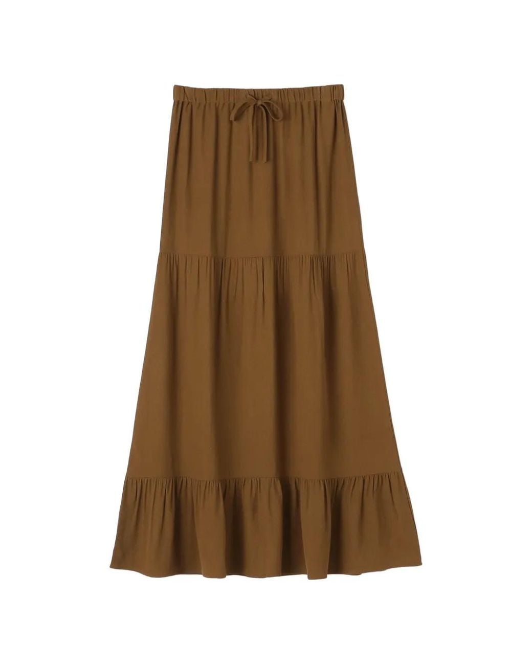 James Perse Natural Soft-Matte Tiered Maxi Skirt