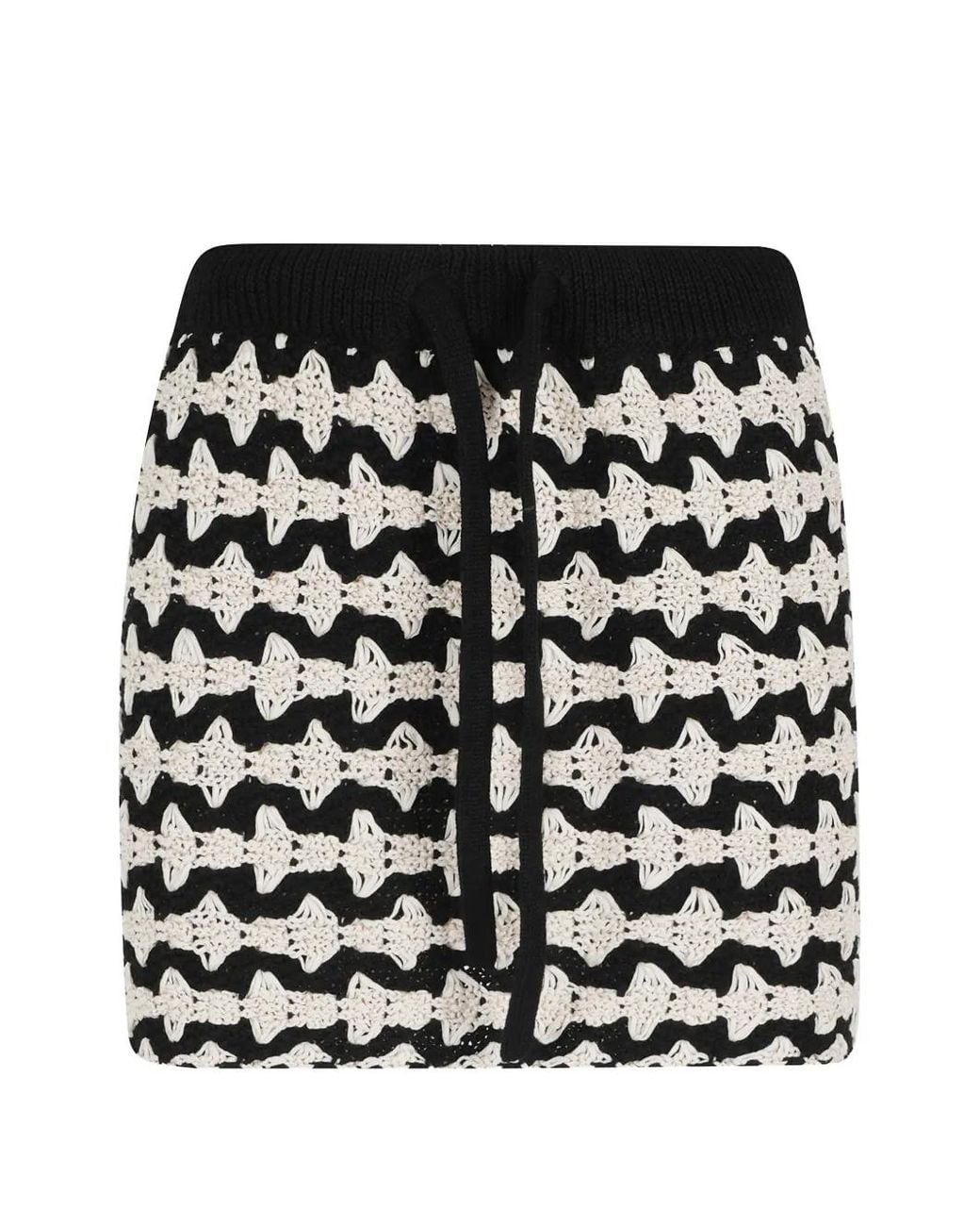 Roberto Collina Black Geometric-Pattern Mini Skirt