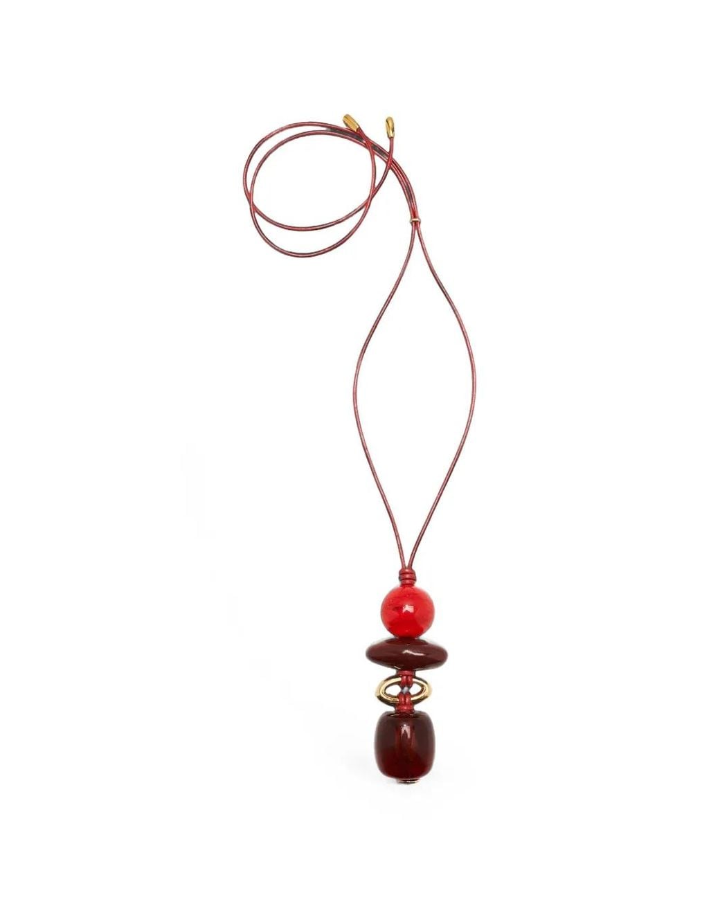 Lizzie Fortunato White Museo Cord Ii Beaded Leather Necklace