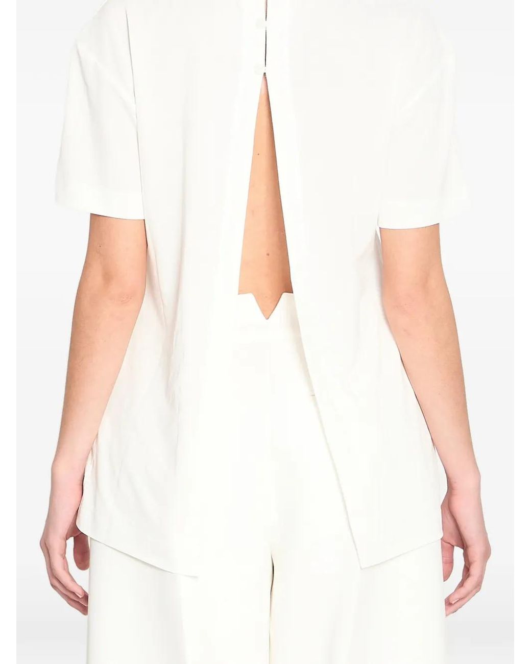 Jacquemus White The Ventadou Open Back Top