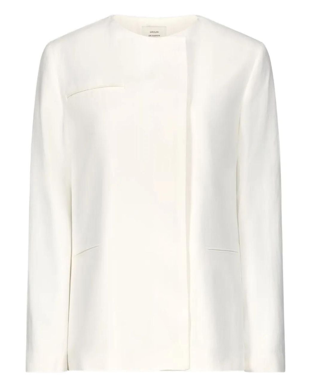 Loulou de Saison White Bono Asymmetric Welt Pocket Jacket