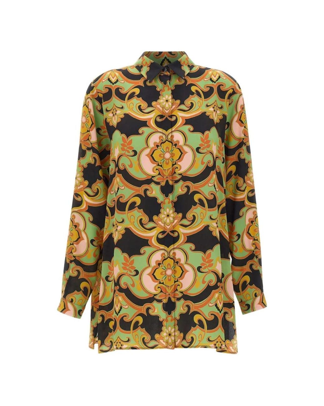 Etro Yellow Print Buttoned Shirt