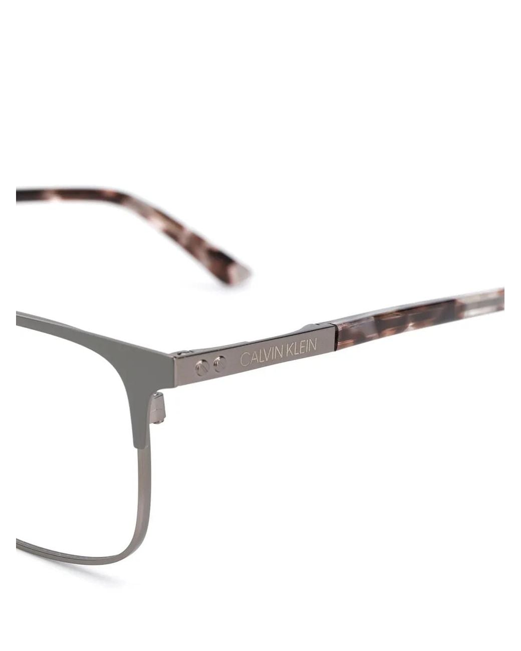 Calvin Klein Metallic Tortoiseshell Square-Frame Glasses for men