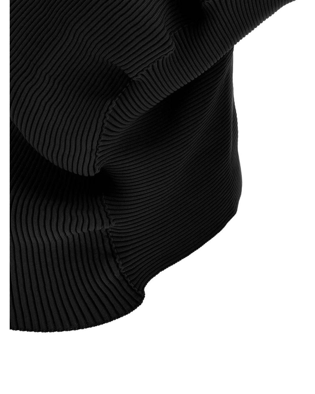 Issey Miyake Black Life Form Asymmetric-Design Ribbed Top
