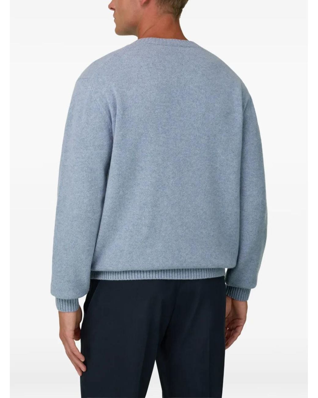 Boggi Blue Crew Neck Jumper for men