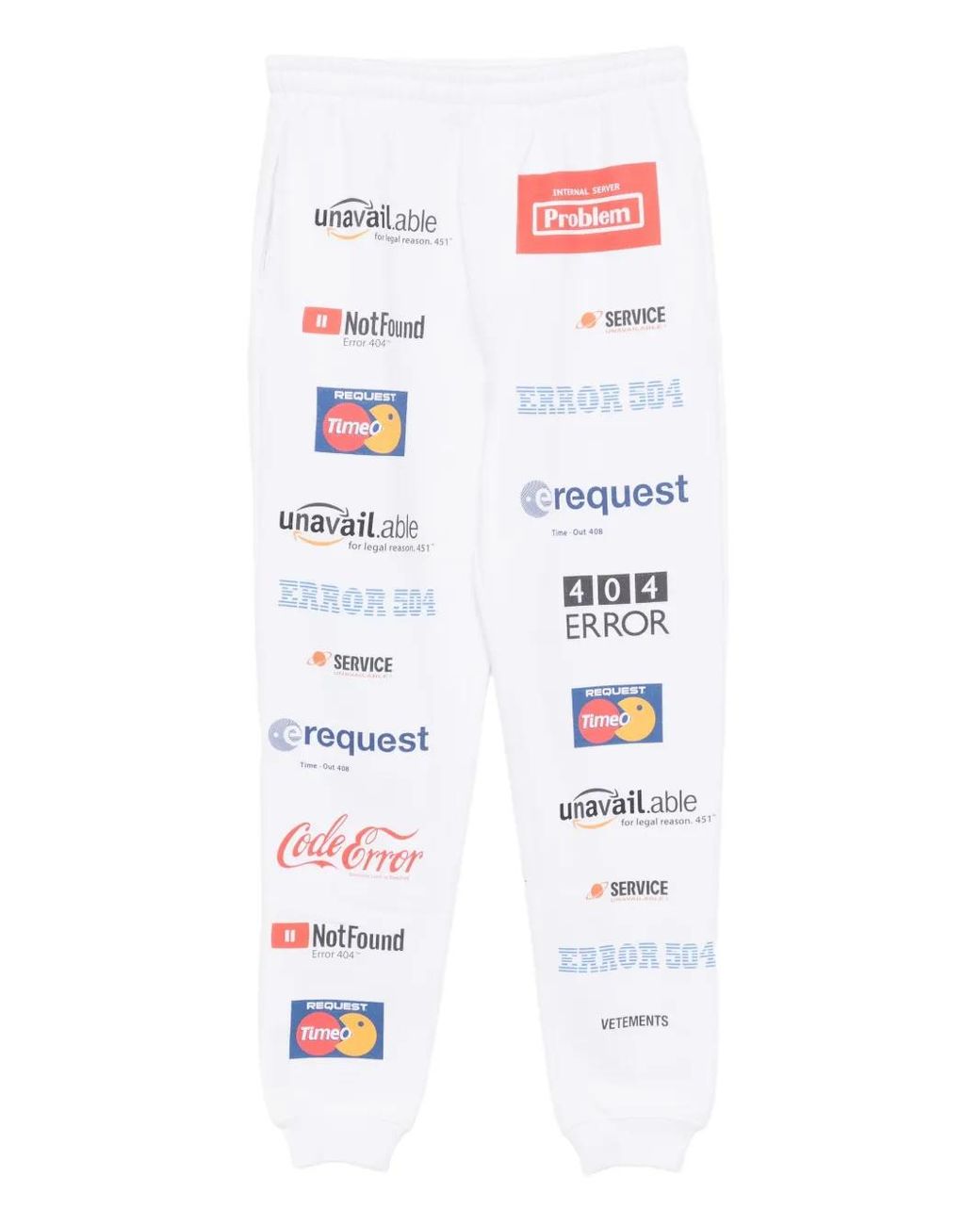 Vetements White Cotton Trousers for men
