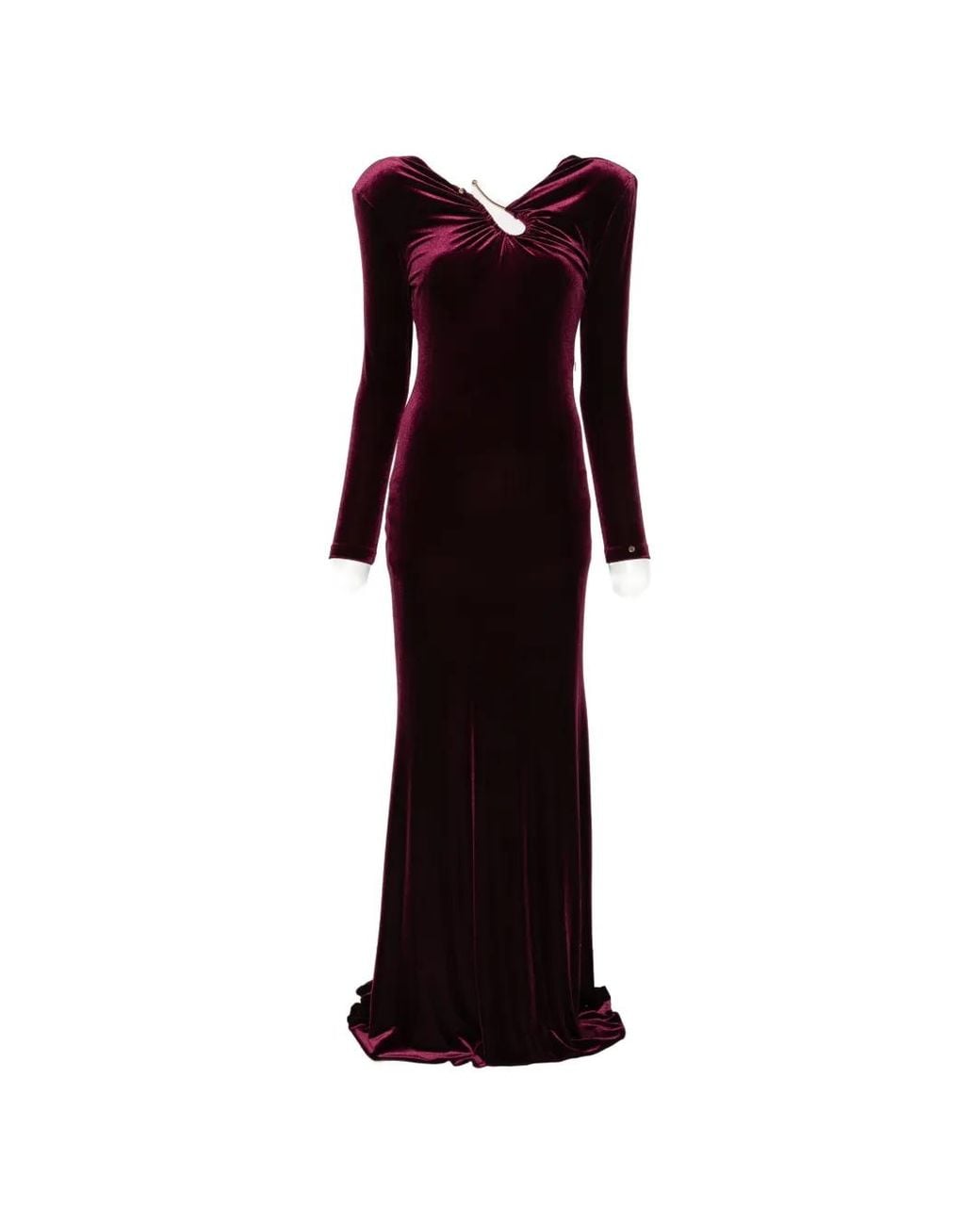 Nissa Purple Open-Back Velvet Dress