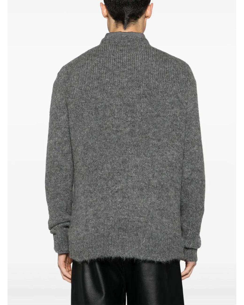Jil Sander Gray Alpaca Crew Neck Sweater for men